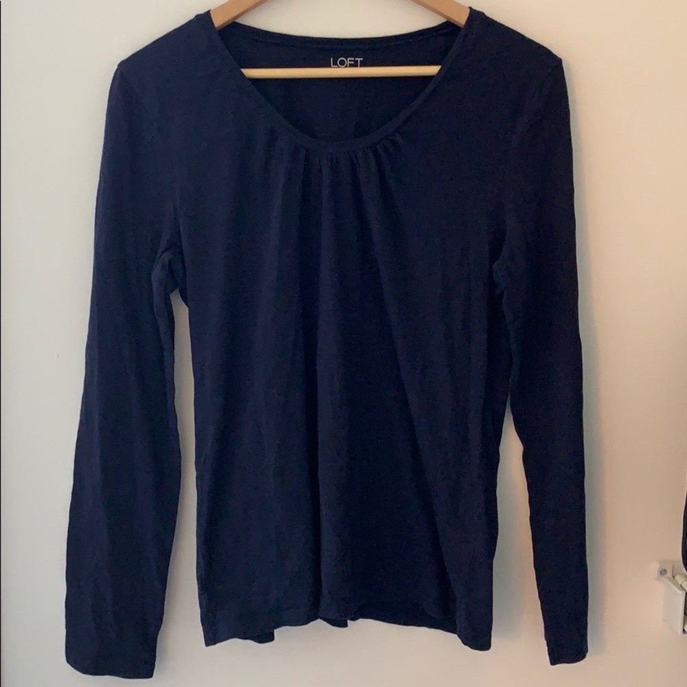LOFT Like New Navy Long Sleeve T-Shirt
